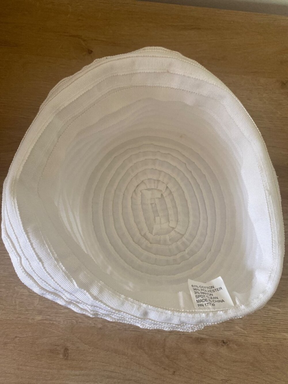 Women's White Cotton Blend Bucket Hat With Ribbed Texture Lightweight & Durable - Picture 4 of 5